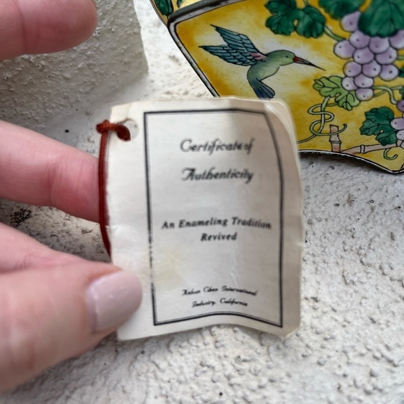 KELVIN CHEN Enamel Mini Copper Handpainted Teapot - Hummingbird & Grape - Picture 14 of 14